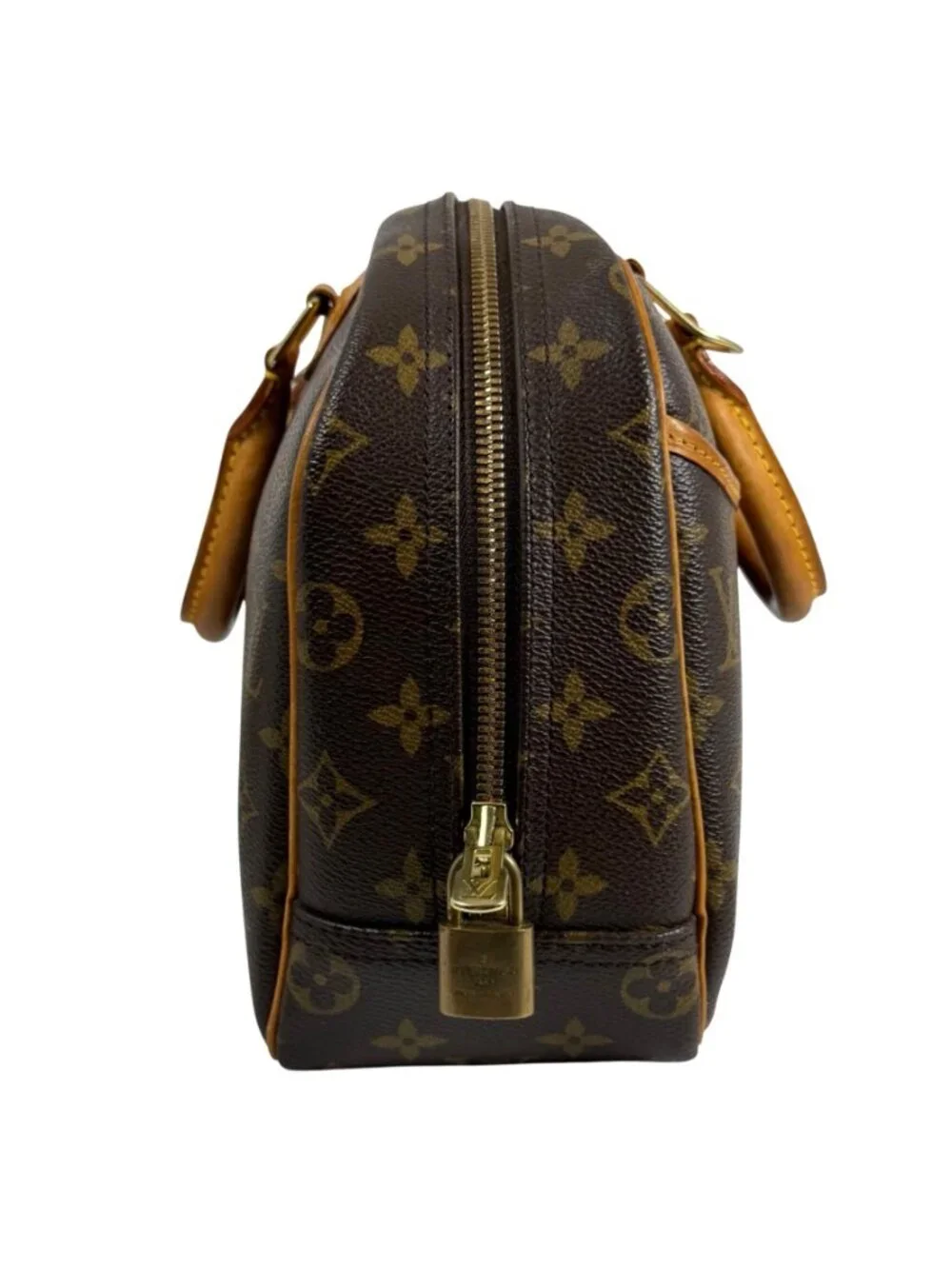 LOUIS VUITTON Trouville LV Monogram Coated Canvas & Vachetta Leather Handbag
